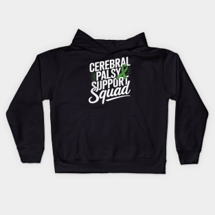 Kids Cerebral Palsy CP Awareness Support Squad Green Ribbon Kids Hoodie